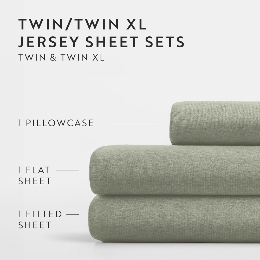 Jersey Knit Sheets - 100% Cotton - Ultra Soft - 4 Piece Sheet Set - Four Way Stretch