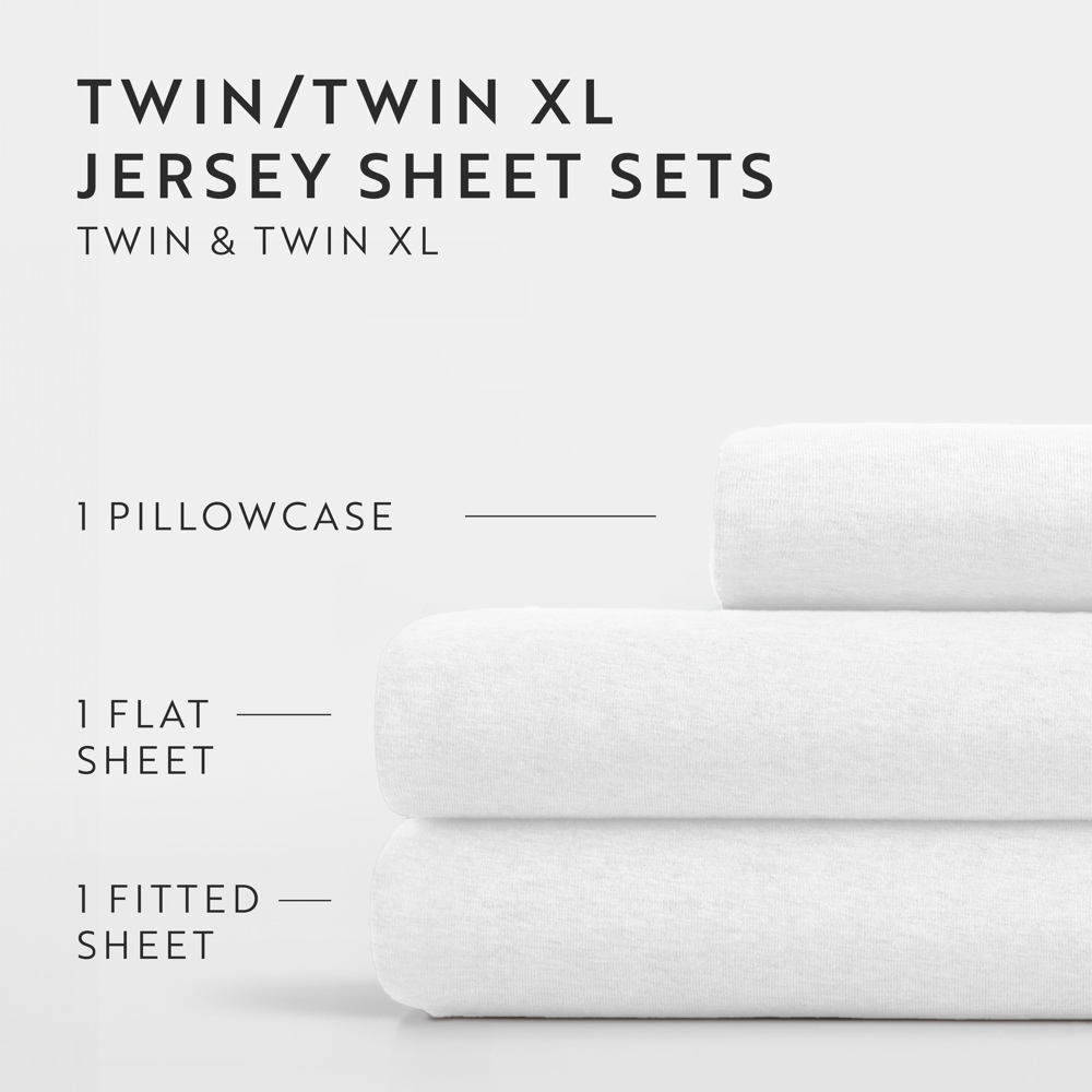 Jersey Knit Sheets - 100% Cotton - Ultra Soft - 4 Piece Sheet Set - Four Way Stretch