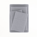 California King Gray Linen Bamboo-Blend Breathable Luxury Bed Sheet Set