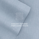 California King Light Blue Linen Bamboo-Blend Breathable Luxury Bed Sheet Set