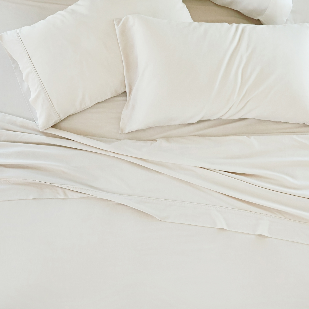 Linen Bamboo-Blend Breathable Luxury Bed Sheet Set