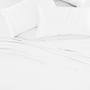 California King White Linen Bamboo-Blend Breathable Luxury Bed Sheet Set