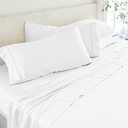 California King White Linen Bamboo-Blend Breathable Luxury Bed Sheet Set