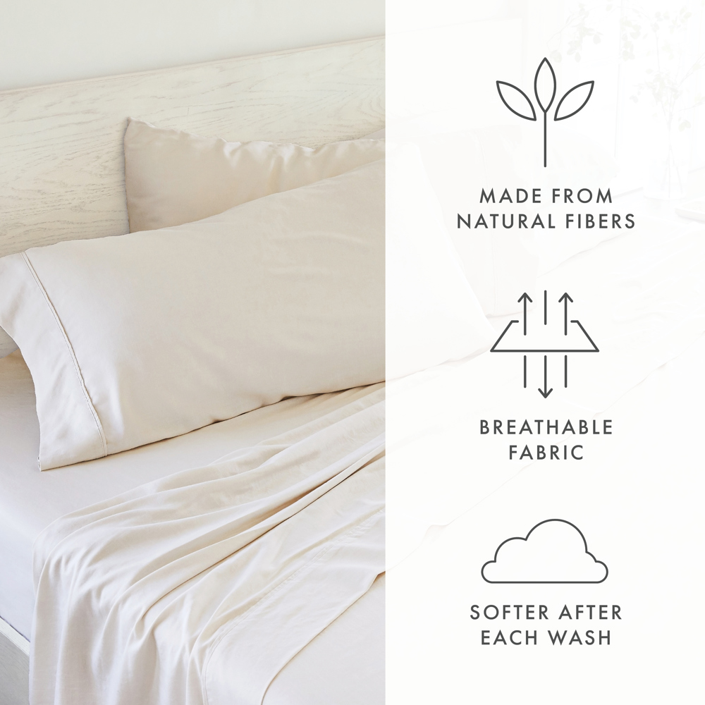 Linen Bamboo-Blend Breathable Luxury Bed Sheet Set