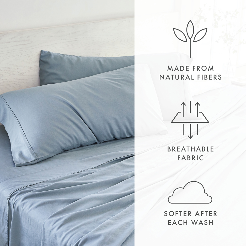 Linen Bamboo-Blend Breathable Luxury Bed Sheet Set