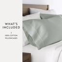  2-Pack Cotton Pillowcases 300 Thread Count in Essential Colors