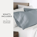 King Blue 2-Pack Cotton Pillowcases 300 Thread Count in Essential Colors