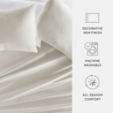 King Ivory 2-Pack Cotton Pillowcases 300 Thread Count in Essential Colors