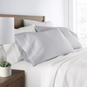 King Light Gray 2-Pack Cotton Pillowcases 300 Thread Count in Essential Colors