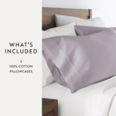 King Mauve 2-Pack Cotton Pillowcases 300 Thread Count in Essential Colors