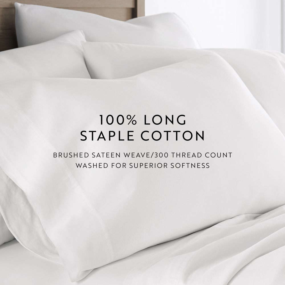 2-Pack Cotton Pillowcases 300 Thread Count in Essential Colors