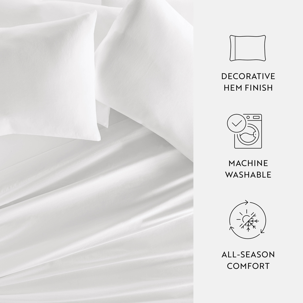 2-Pack Cotton Pillowcases 300 Thread Count in Essential Colors