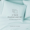 King Aqua 2-Pack Bed Pillowcases in Essential Colors