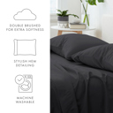 King Black 2-Pack Bed Pillowcases in Essential Colors