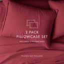 King Burgundy 2-Pack Bed Pillowcases in Essential Colors