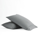 King Gray 2-Pack Bed Pillowcases in Essential Colors