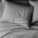 King Gray 2-Pack Bed Pillowcases in Essential Colors