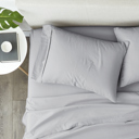 King Light Gray 2-Pack Bed Pillowcases in Essential Colors