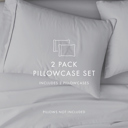 King Light Gray 2-Pack Bed Pillowcases in Essential Colors