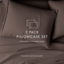 Queen Chocolate 2-Pack Bed Pillowcases in Essential Colors