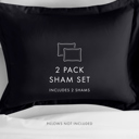 King Black 2-Pack Bed Pillow Shams in Essential Colors