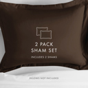 King Chocolate 2-Pack Bed Pillow Shams in Essential Colors