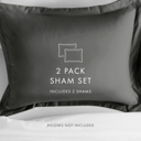 King Gray 2-Pack Bed Pillow Shams in Essential Colors