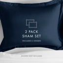 King Navy 2-Pack Bed Pillow Shams in Essential Colors