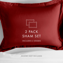 Queen Burgundy 2-Pack Bed Pillow Shams in Essential Colors