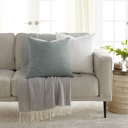 Solids Arctic / White 2-Pack Cotton Slub Decor Throw Pillows Solids Arctic & White