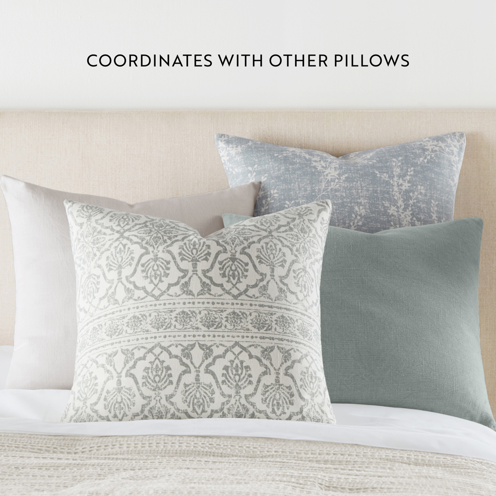 2-Pack Cotton Slub Decor Throw Pillows Solids Arctic & White