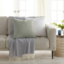  2-Pack Cotton Slub Decor Throw Pillows Solids Light Gray & White