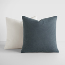  2-Pack Cotton Slub Decor Throw Pillows Solids Navy & White