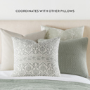  2-Pack Seed Stitch Knit and Cotton Patterned Decor Throw Pillows - Eucalyptus