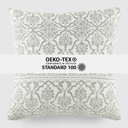 Antique Floral Eucalyptus 2-Pack Seed Stitch Knit and Cotton Patterned Decor Throw Pillows - Eucalyptus