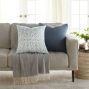  2-Pack Seed Stitch Knit and Cotton Patterned Decor Throw Pillows - Stone