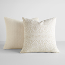  2-Pack Seed Stitch Knit and Cotton Patterned Decor Throw Pillows - Natural