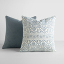  2-Pack Cotton Slub Decor Throw Pillows - Antique Floral Navy