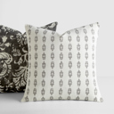  2-Pack Cotton Slub Decor Throw Pillows - Distressed Floral Charcoal