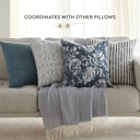  2-Pack Cotton Slub Decor Throw Pillows - Distressed Floral Navy