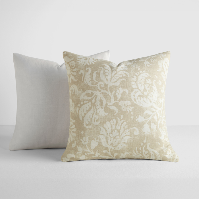 2-Pack Cotton Slub Decor Throw Pillows - Distressed Floral Natural