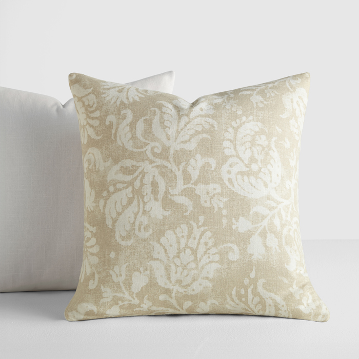 2-Pack Cotton Slub Decor Throw Pillows - Distressed Floral Natural