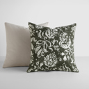  2-Pack Cotton Slub Decor Throw Pillows - Distressed Floral Olive