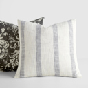  2-Pack Decor Throw Pillows Floral Charcoal and Yarn-Dyed Awning Stripe