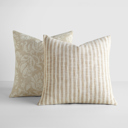  2-Pack Decor Throw Pillows Floral Natural and Yarn-Dyed Bengal Stripe