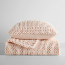 Blush Chunky Throw Blanket and Decor Pillow Bundle