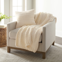 Ivory Chunky Throw Blanket and Decor Pillow Bundle