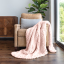 Blush Chunky Knit Throw Blanket Chunky Hand-Knit Oversized