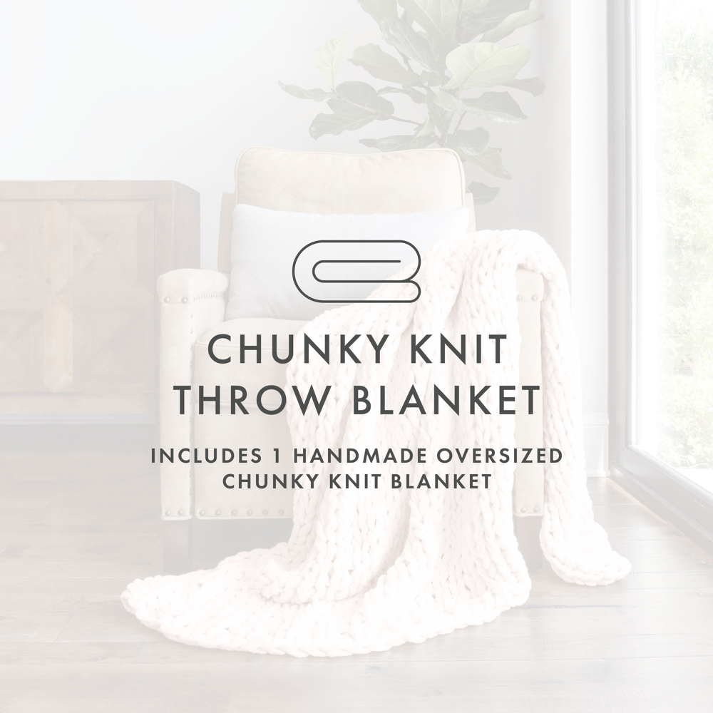 Throw Blanket Chunky Hand-Knit Oversized