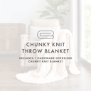 Blush Chunky Knit Throw Blanket Chunky Hand-Knit Oversized